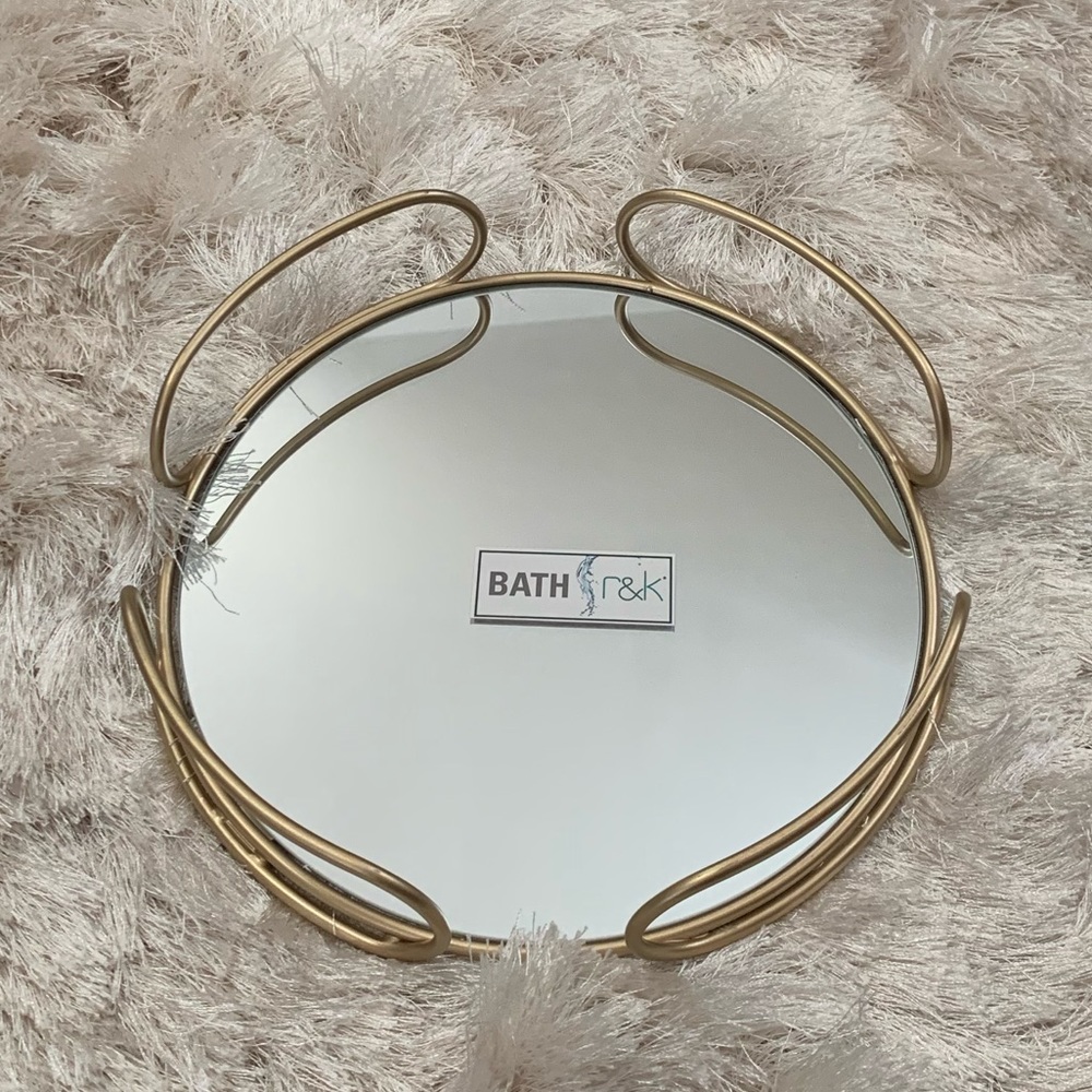 Bathroom Mirrored Gold Tray